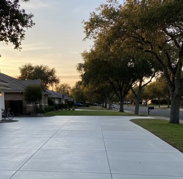 Freshly resurfaced concrete driveway in Davis, CA