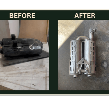 Laser removal of soot and grime from mechanical engine component using chemical-free restoration