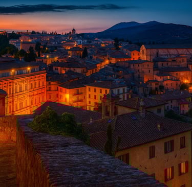 Perugia centro storico torri Umbria colline