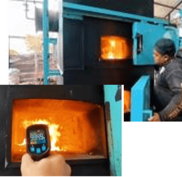 suhu pembakaran di atas 800 derajat celcius,menjamin asap bebas dioksin dan Furan