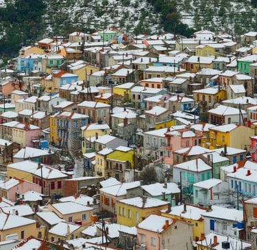 L'hiver sur l'île de Lesbos en Grèce