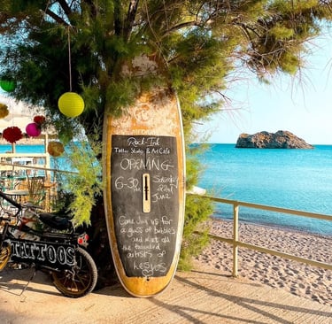 Bar de plage à Skala Eressos - île grecque de Lesbos