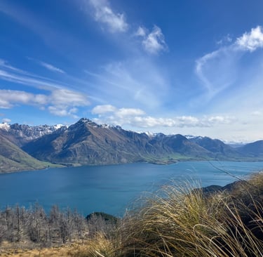 Scenic landscape view of Lake Wakatipu