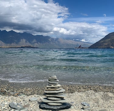 Lake Wakatipu with the Earnslaw in the background