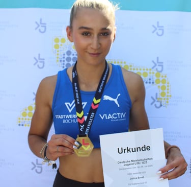 Jolina Ernst ist Deutsche Junioren-Meisterin über die 100 Meter
