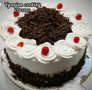 delicious black forest and fruit cakes at vyanjan bakers prayagraj