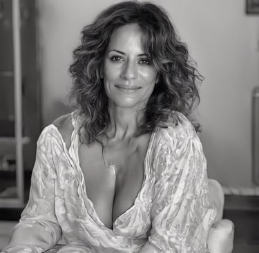 woman wearing black crew-neck shirt