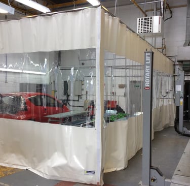 spray booth white with clear windows