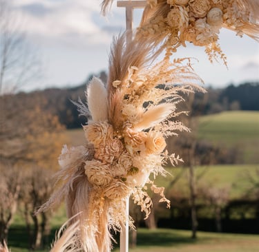 mariage réunion arche bohème champêtre