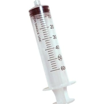 una jeringa de 60 ml