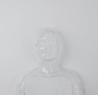 a transparent plastic mannequin intended to represent a ghoster