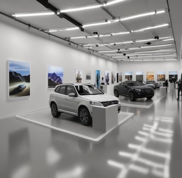 A window with a neon sign displaying the word 'sale' in cursive script. The neon light is bright, with reflections visible on the window panes. The interior lighting creates a warm and inviting ambiance, with some industrial-style bulbs hanging in the background.