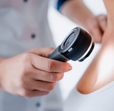 Specialist assessment of skin lesions and moles using Dermatoscopy. 