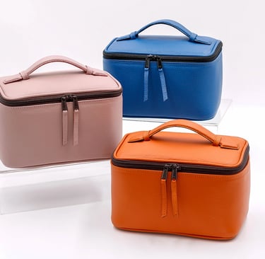 Cosmetiquera de cuero varios colores por Heros Leather
