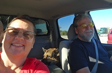 Driving in our car with our dog