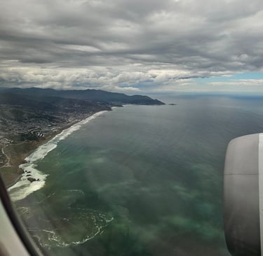 Arial California Coastline from a plane