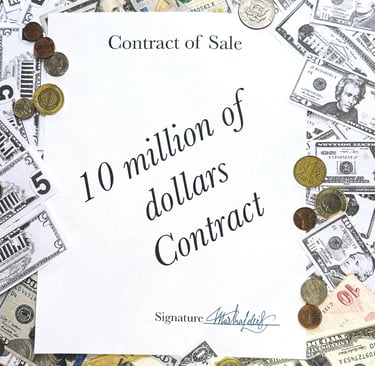 Example of a signature signing a $10 millions contract
