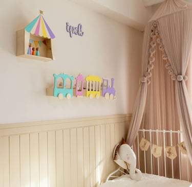 Minimalist baby sleep setup with a crib and blackout curtains