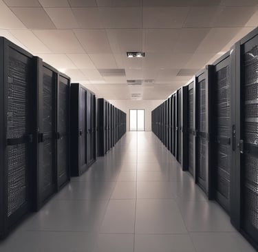 A large construction site with a multi-story building framework. Several cranes are positioned around the structure, indicating active construction. Scaffolding and construction materials are visible around the area, and a truck is parked near the building.