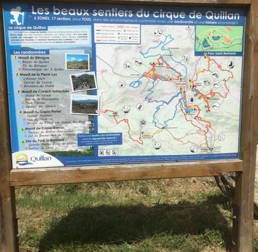 Carte de randonnée du cirque de Quillan