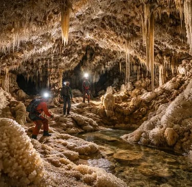 Spéléologie à la grotte de l’Aguzou près de Quillan
