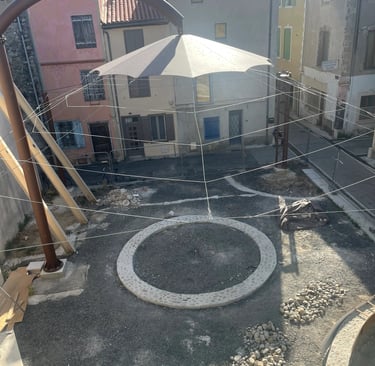 Progress on new landscaped public garden on Rue de l'Église in Quillan