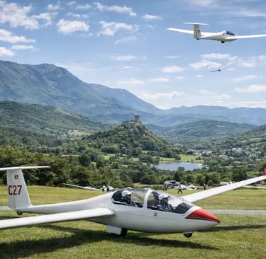 Vol à voile à l’aérodrome de Puivert près de Quillan