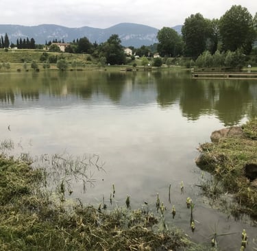 Lac de pêche au parc Saint-Bertrand à Quillan