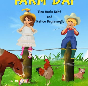 girl and boy in a happy farm