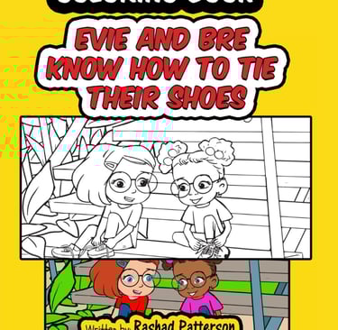 girlfriends learn how to tie their shoes coloring book