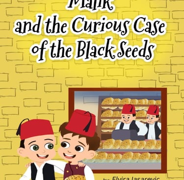 an oven with black seeds on bread picture book