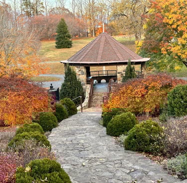 stone walkway to gazebo in Riverside Park, Rivermont Lynchburg Va