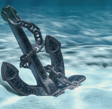 a large anchor anchor anchor in the ocean