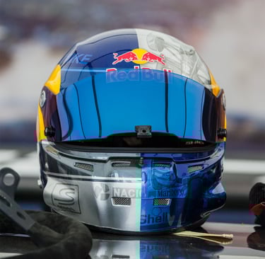 Mad Mike's redbull helmet at Goodwood Festival of Speed