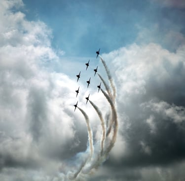 The Red Arrows display at Goodwood Festival of Speed