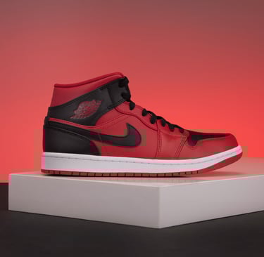 Nike shoe on Red Background