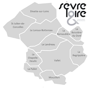 Carte secteur intervention communauté de communes Sèvre et Loire