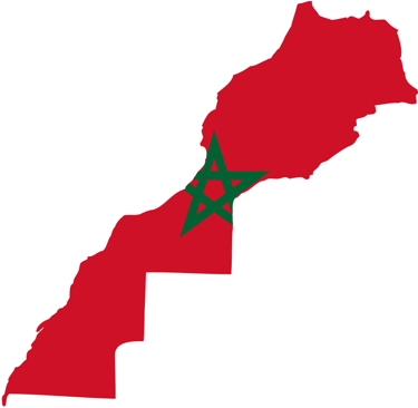 map of Morocco with flag