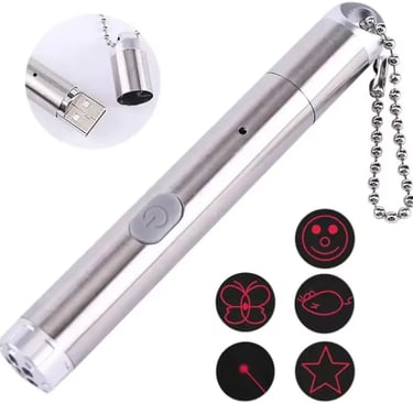 DICOGA Puntero LED para Gatos recargable USB, color plateado