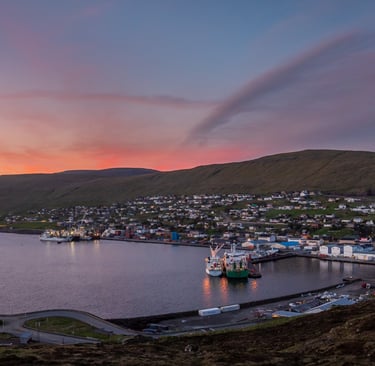 A beautiful sunset in the Faroe Islands