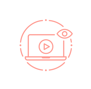 icon of a computer screen with an eye to represent visibility and content