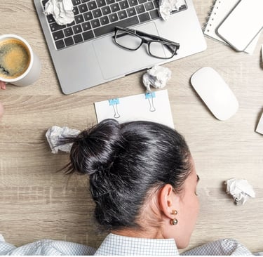 a stressed business owner in overwhelm