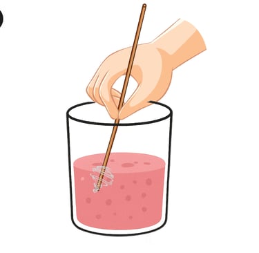 stirring strawberry juice