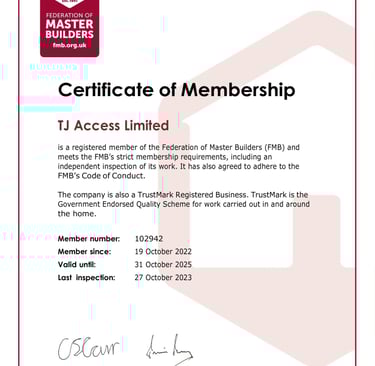 TJ Access LTD is a registered member of FMB and Trustmark