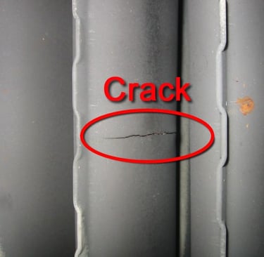 Cracked heat exchanger can release carbon monoxide