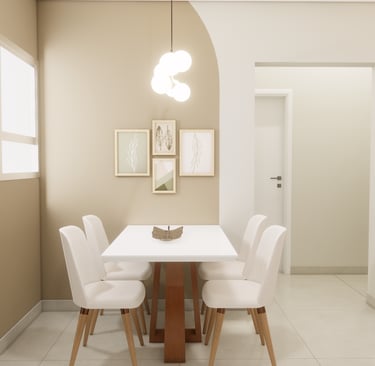 sala de jantar com pintura