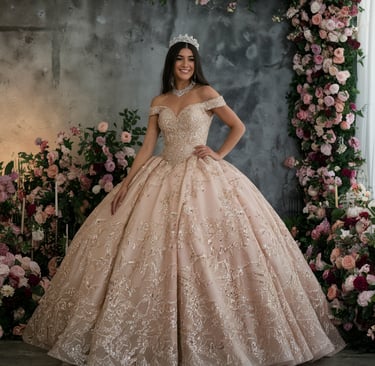 quinceañera vestido color champange