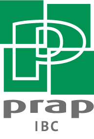 PRAP IBC corporate logo featuring a white letter P over green squares with black and grey text.