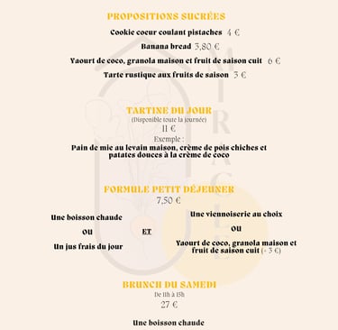 Carte tisanerie Ô Miracle bistro végétal