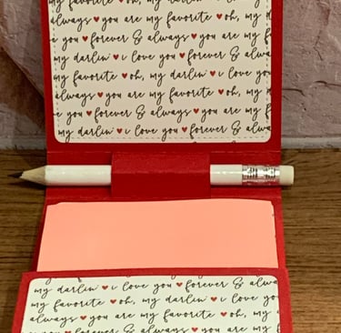 Valentine Sticky Note Pad Holder with Mini Pencil